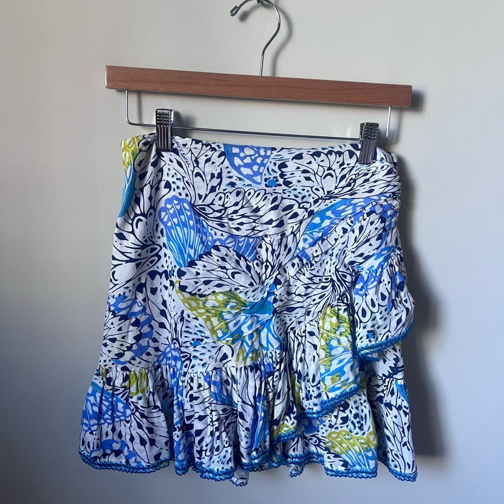 POUPETTE ST BARTH blue and Green Patterned Women's Skirt